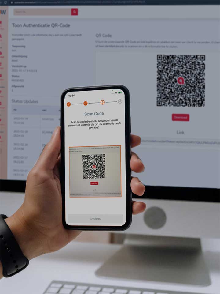 Scanning a check4id now code directly from a screen with a phone